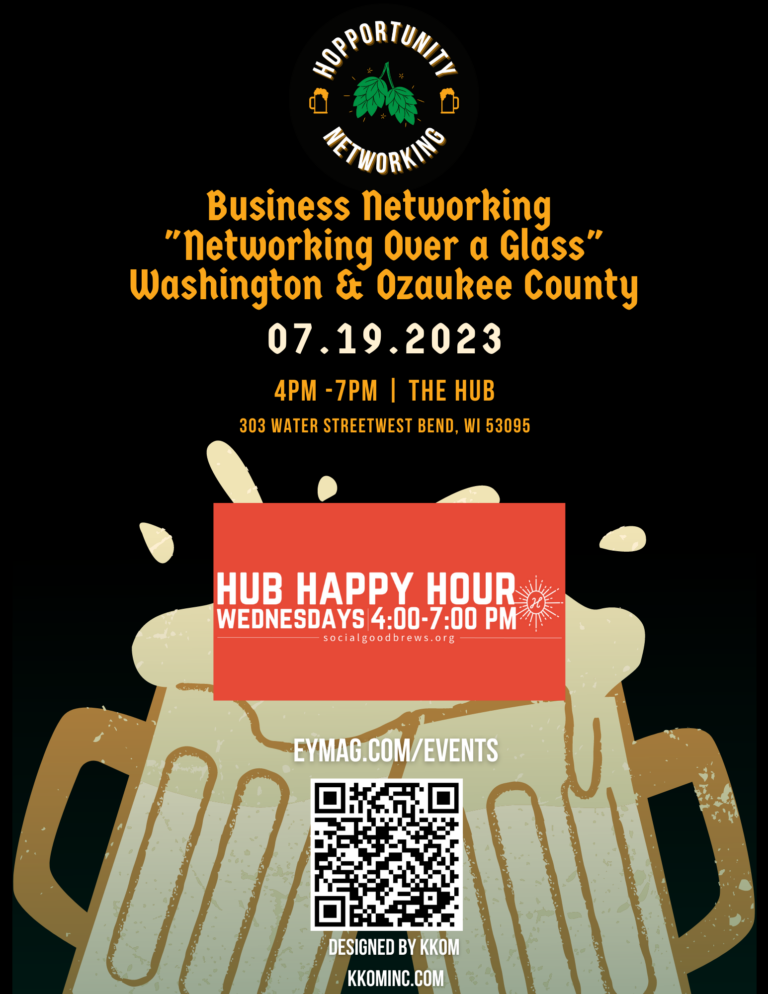 “Networking over a Glass” at The Hub in West Bend!